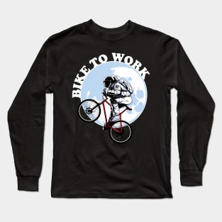 Bike to work on moon t-shirt Long Sleeve T-Shirt